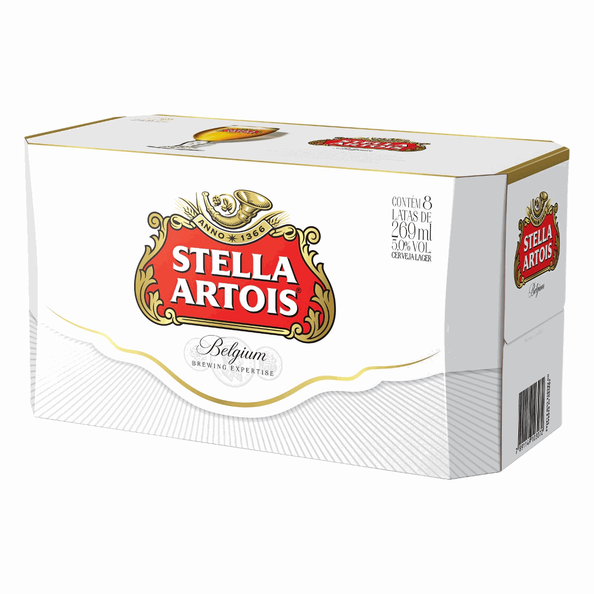 CAIXA CERVEJA STELLA ARTOIS LATA 350ML COM 8UNIDADES